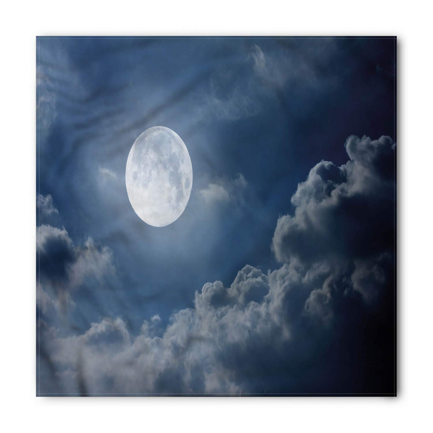 Ambesonne Moon Bandana - Night Skyline Full Moon Design, Unisex Head & Neck Scarf for Men & Women - Perfect for Outdoor Activities, Hiking, Concerts & Fashion Accessories