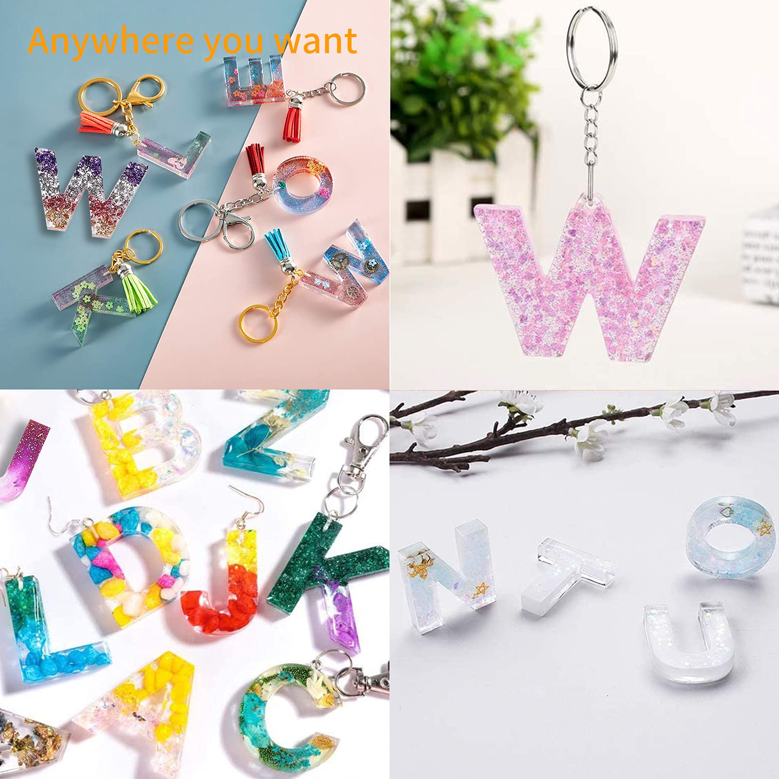Premium Silicone Alphabet & Number Molds for Resin Jewelry Making - DIY Craft Casting Kit for Personalized Necklaces, Keychains & Home Decor - Perfect for Birthday Gifts, Wedding Favors & Handmade Accessories
