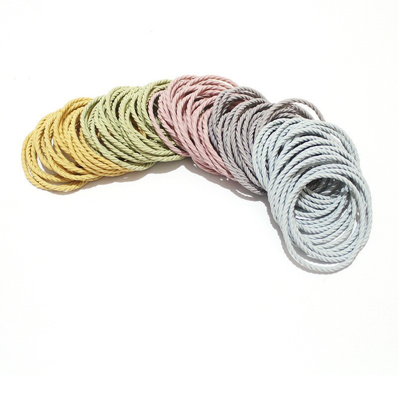 50pcs Girls Candy Color Elastic Hair Bands for Kids - Soft Stretch Hair Ties for School, Sports & Daily Hairstyles