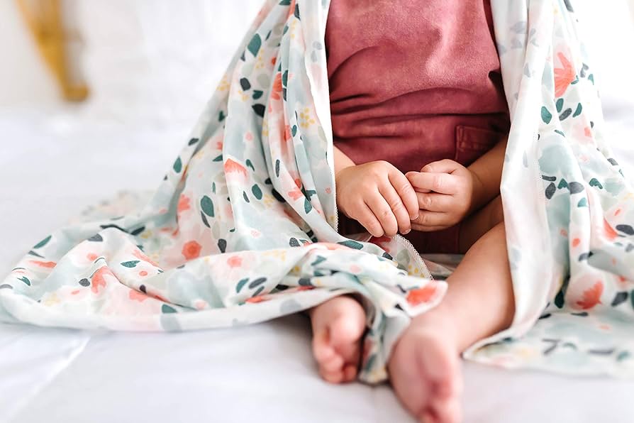 Copper Pearl Knit Swaddle Blanket - Soft Baby Wrap for Newborns & Infants - Leilani Pattern - Perfect for Swaddling, Nursing & Stroller Use