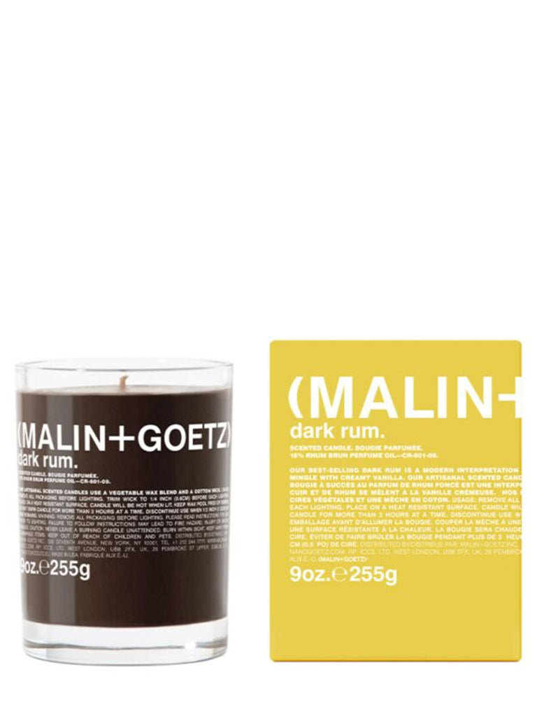 Premium Malin + Goetz Dark Rum Scented Candle - 8.5oz Soy Wax Candle with Rich Spiced Rum Aroma for Home Decor, Relaxation & Romantic Ambiance