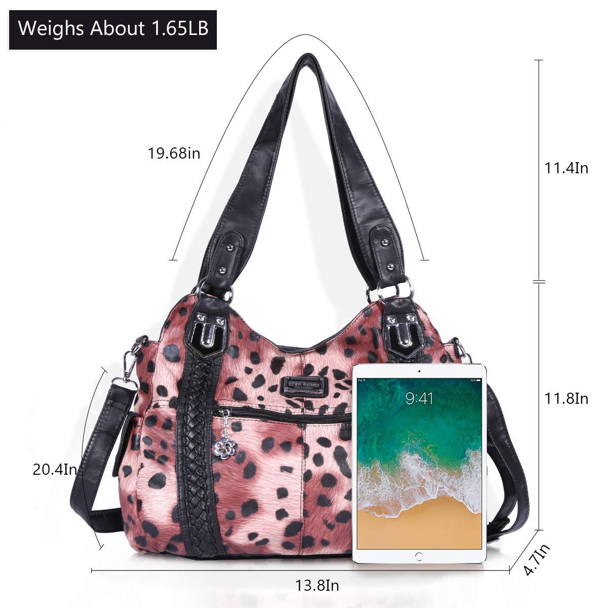 Angel Barcelo Women's Roomy Hobo Handbag - Stylish Leather Shoulder Bag & Tote Purse for Work, Travel & Everyday Use