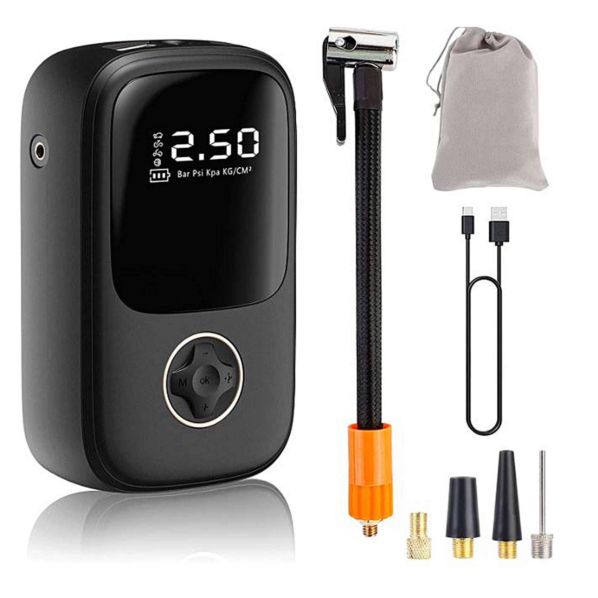 Milex 3-in-1 Portable Air Compressor Pump for Car Tires, Bikes & Inflatables - Fast Inflation with Digital Pressure Gauge | Perfect for Road Trips, Camping & Emergency Use