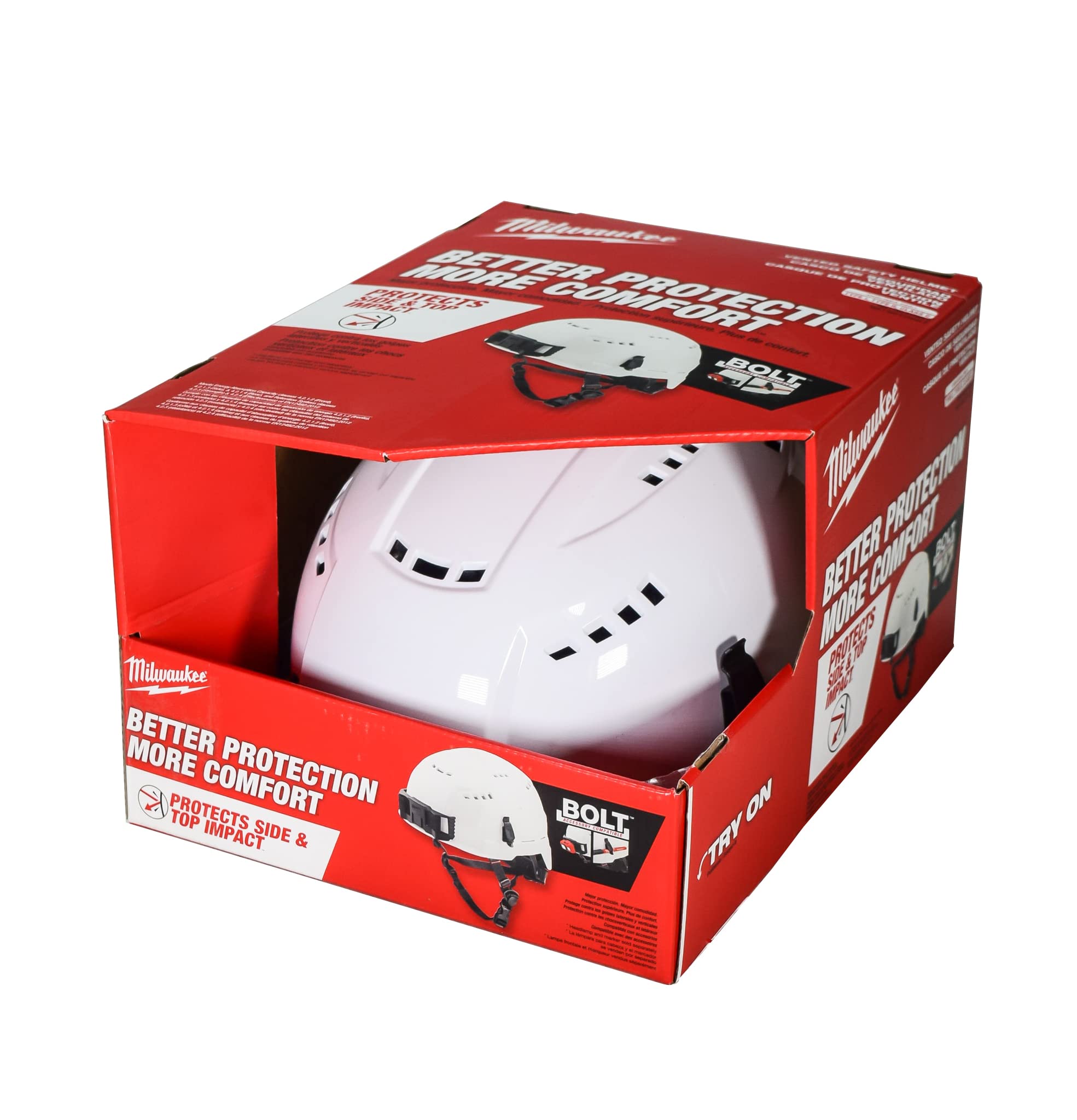 Milwaukee 48-73-1300 White Type 2 Class C Vented Safety Helmet - ANSI Certified Hard Hat for Construction, Industrial & Outdoor Work Safety