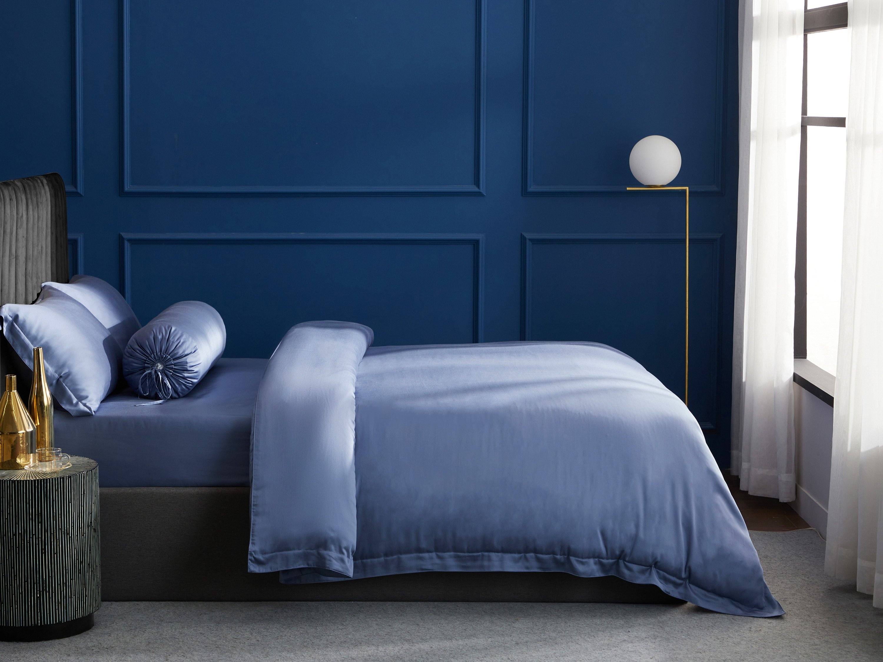 Premium TENCEL™ LF Bolster Pillowcase in Pervenche Blue - Luxurious Bedding for Modern Homes | Perfect for Guest Rooms, Master Suites & Spa Retreats