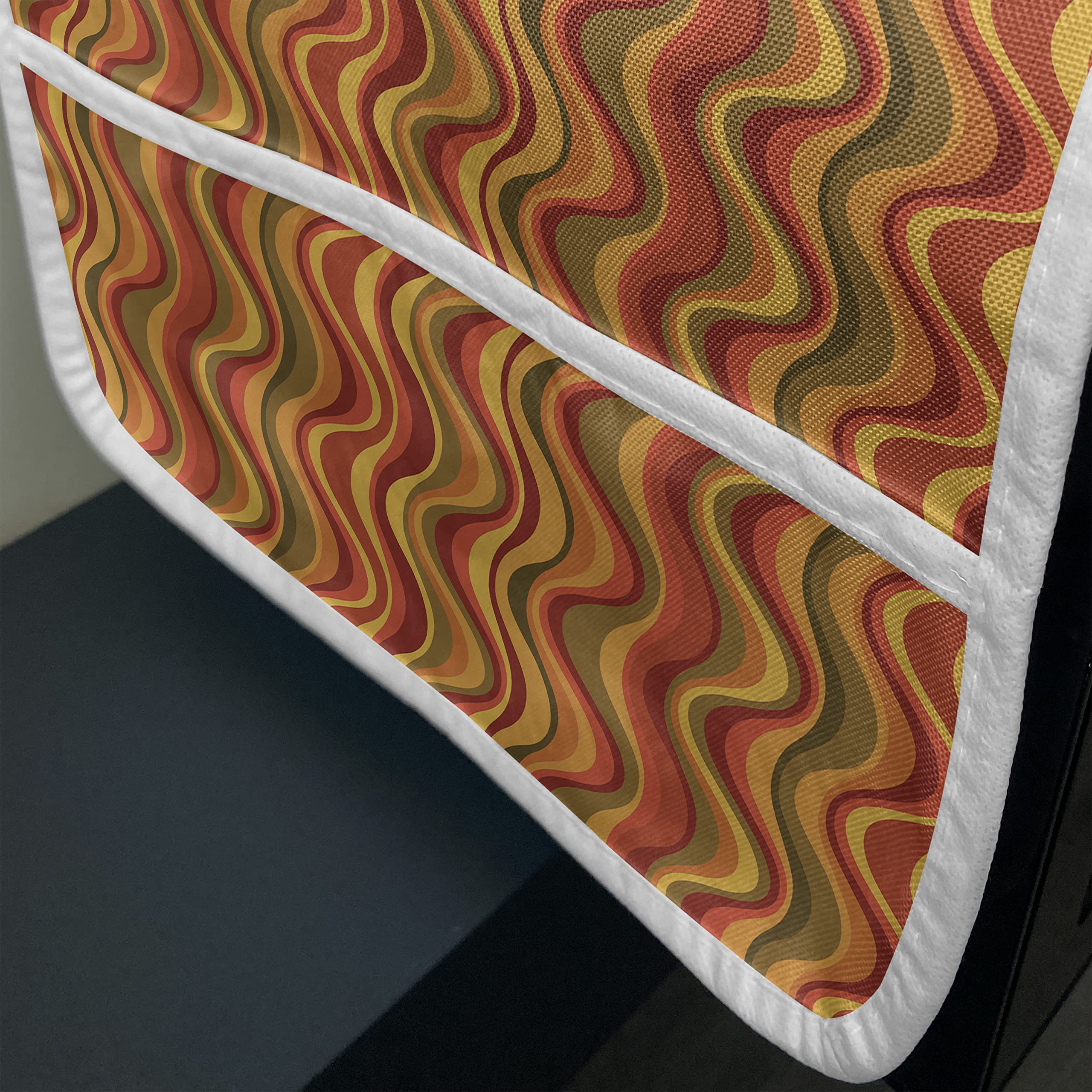 Ambesonne Geometric Microwave Oven Cover - Desert Dune Pattern Abstract Design, Waterproof Kitchen Organizer with Pockets, 36