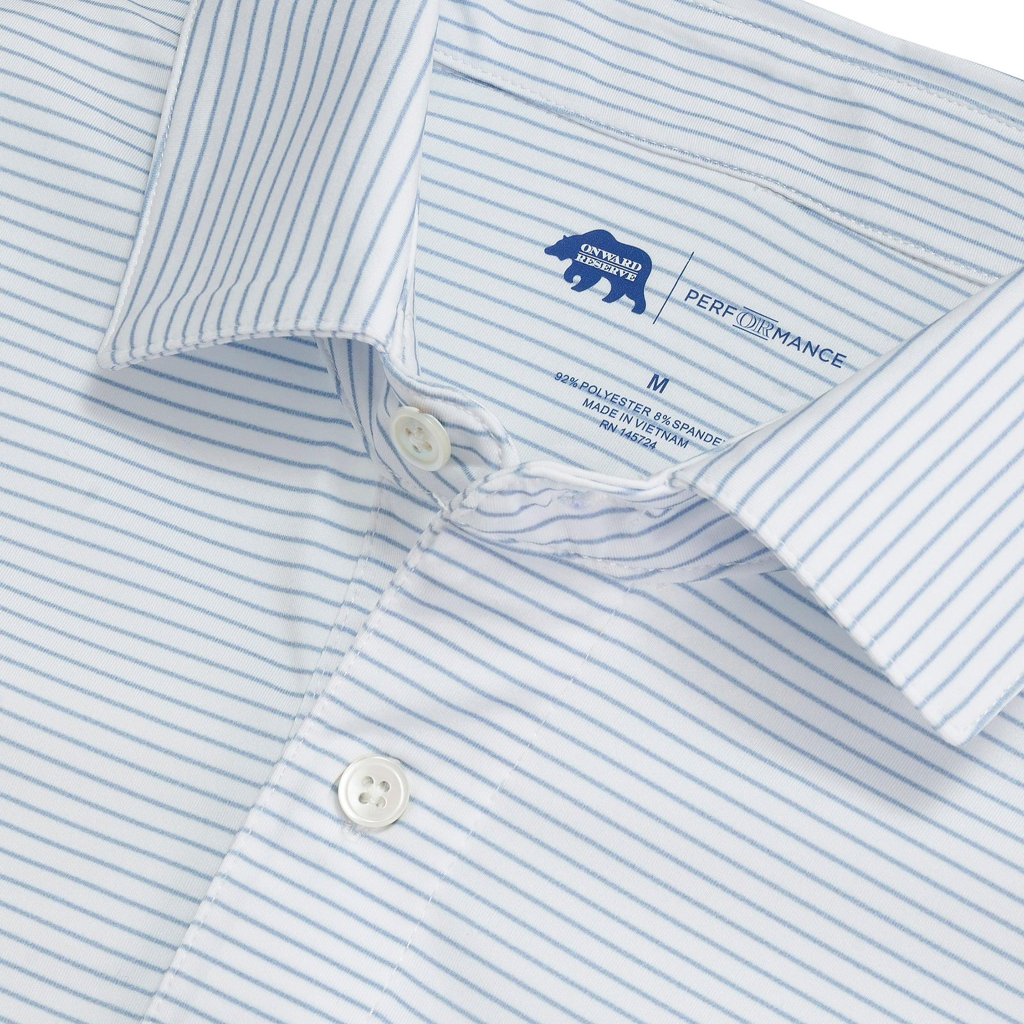 Heathered Birdie Stripe Performance Polo Shirt - Moisture-Wicking & Breathable Golf & Tennis Polo for Men - Perfect for Sports, Casual Wear & Outdoor Activities