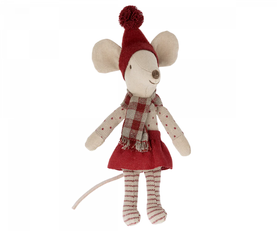 Maileg Christmas Mouse Big Sister - Adorable Holiday Plush Toy for Kids | Perfect for Christmas Gifts, Stocking Stuffers & Festive Decor