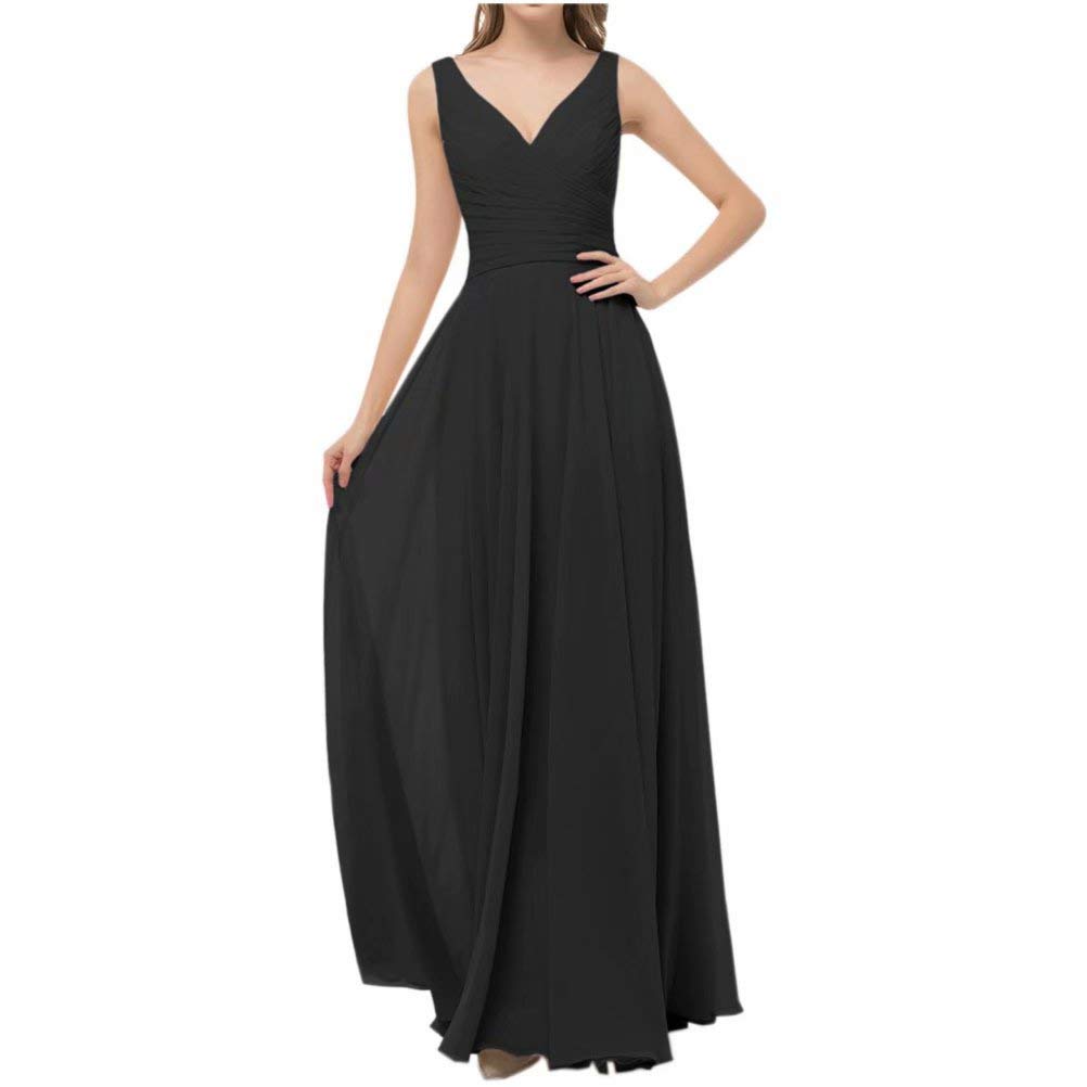 Z.Dreamer Elegant Long Chiffon Bridesmaid Dresses with Bow - Formal Wedding Guest Gowns for Women - Perfect for Weddings, Proms & Special Occasions