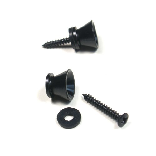 Premium Guitar Strap Buttons with Screws & Washers - Heavy Duty Black Strap Pins for Electric/Acoustic Guitars (C40) | Perfect for Live Performances, Studio Recording & Guitar Maintenance