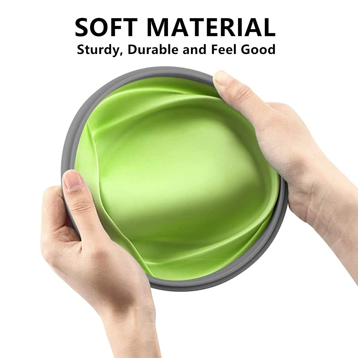 Collapsible Bowls with Lids - Space Saving Silicone Food Storage Containers for Travel, Camping & RV Accessories | Microwave & Dishwasher Safe | Perfect for Meal Prep, Picnics & Outdoor Adventures (Green)