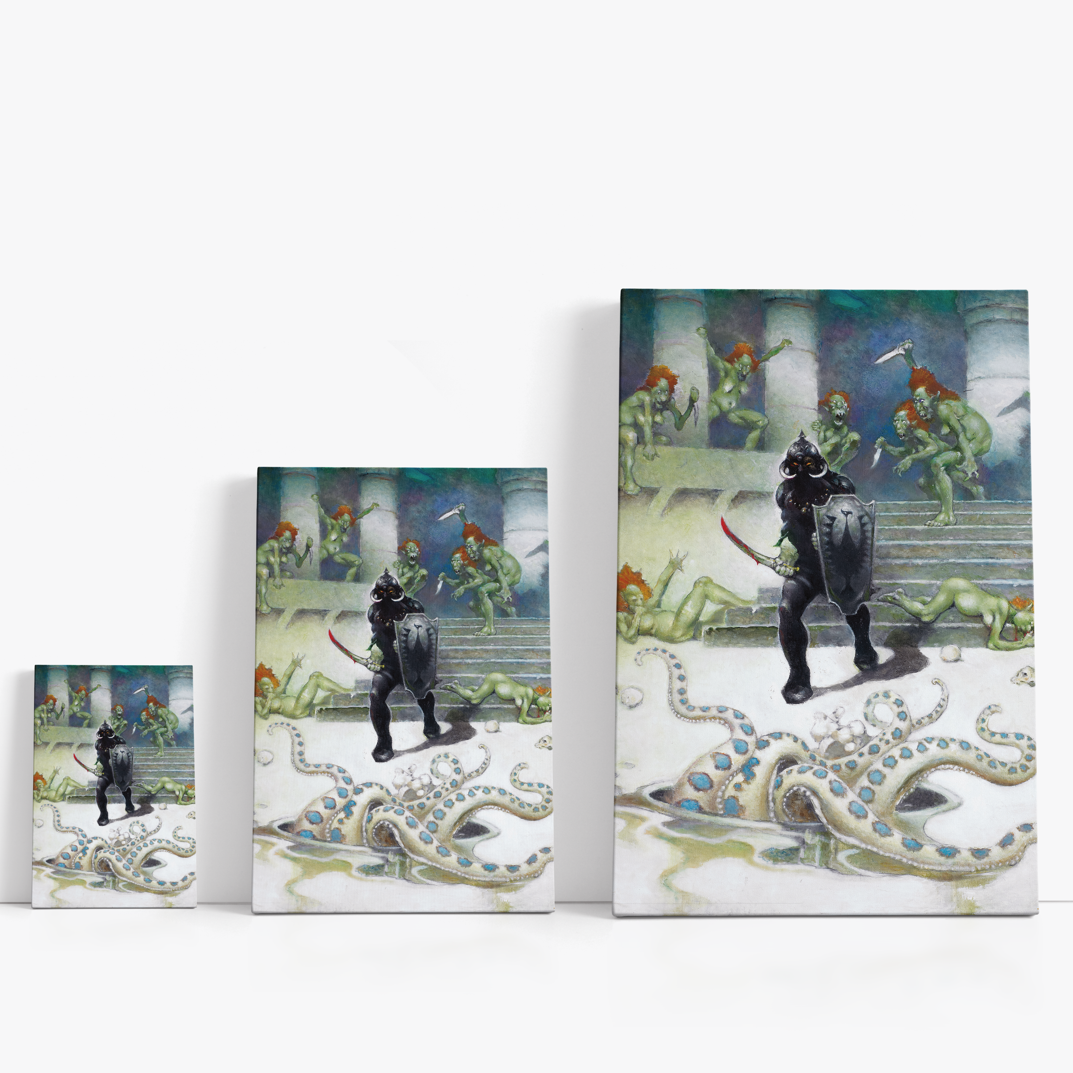 Death Dealer VII Fantasy Art Canvas Wrap - Gothic Home Decor for Living Room, Bedroom & Office Wall Art