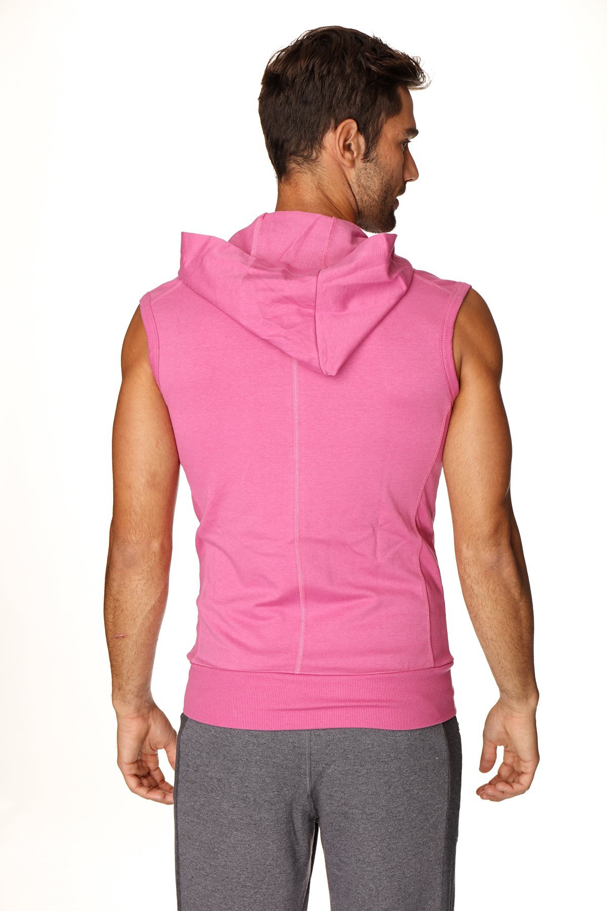 4th Men's Sleeveless Hoodie - Modal French Terry Workout Top for Yoga, Gym & Resort Wear | Made in USA | Stretch Fit European Style | Perfect for Fitness, Travel & Lounge