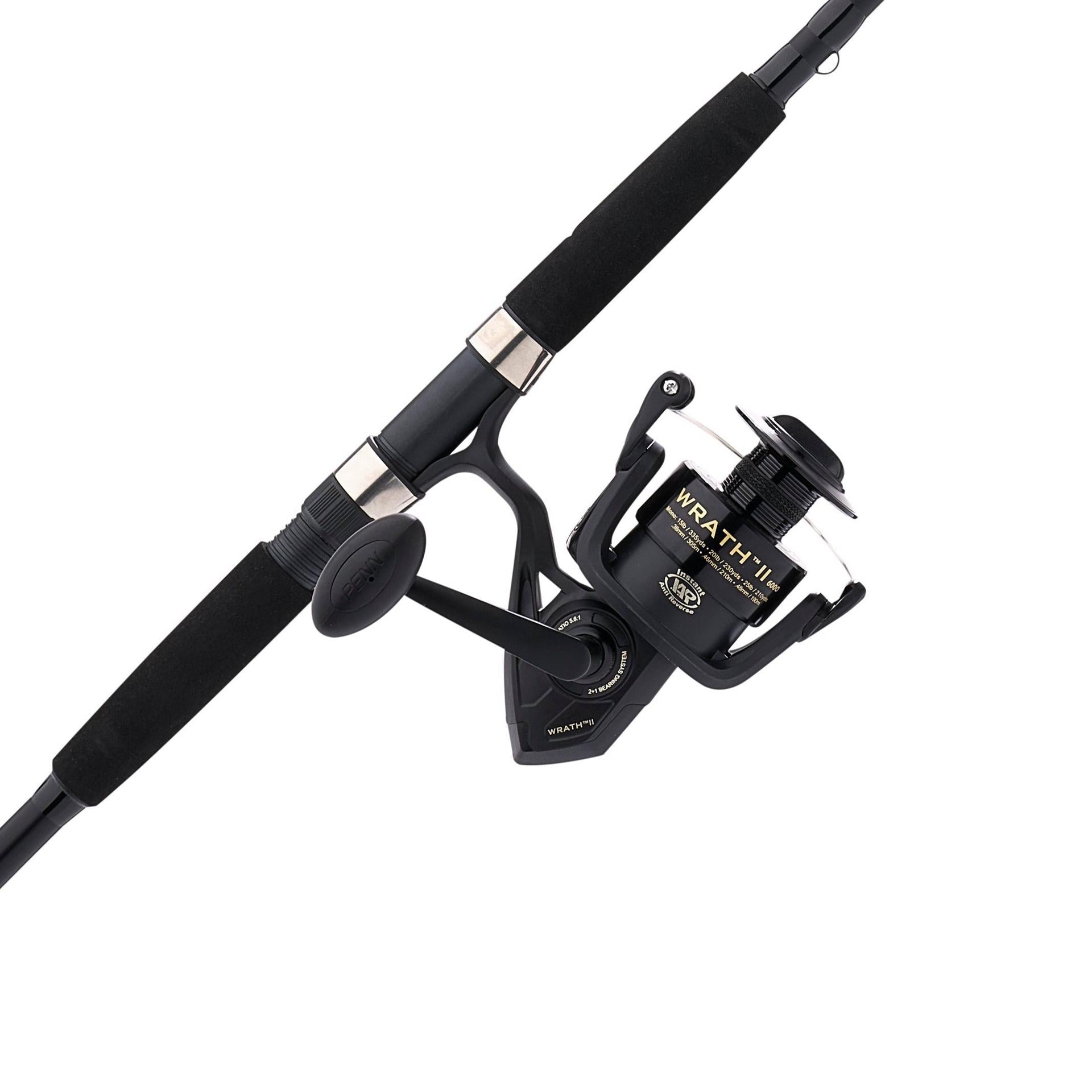 Wrath™ II Spinning Rod and Reel Combo - Premium Fishing Gear for Freshwater & Saltwater Anglers - Perfect for Bass, Trout, and Saltwater Fishing Adventures