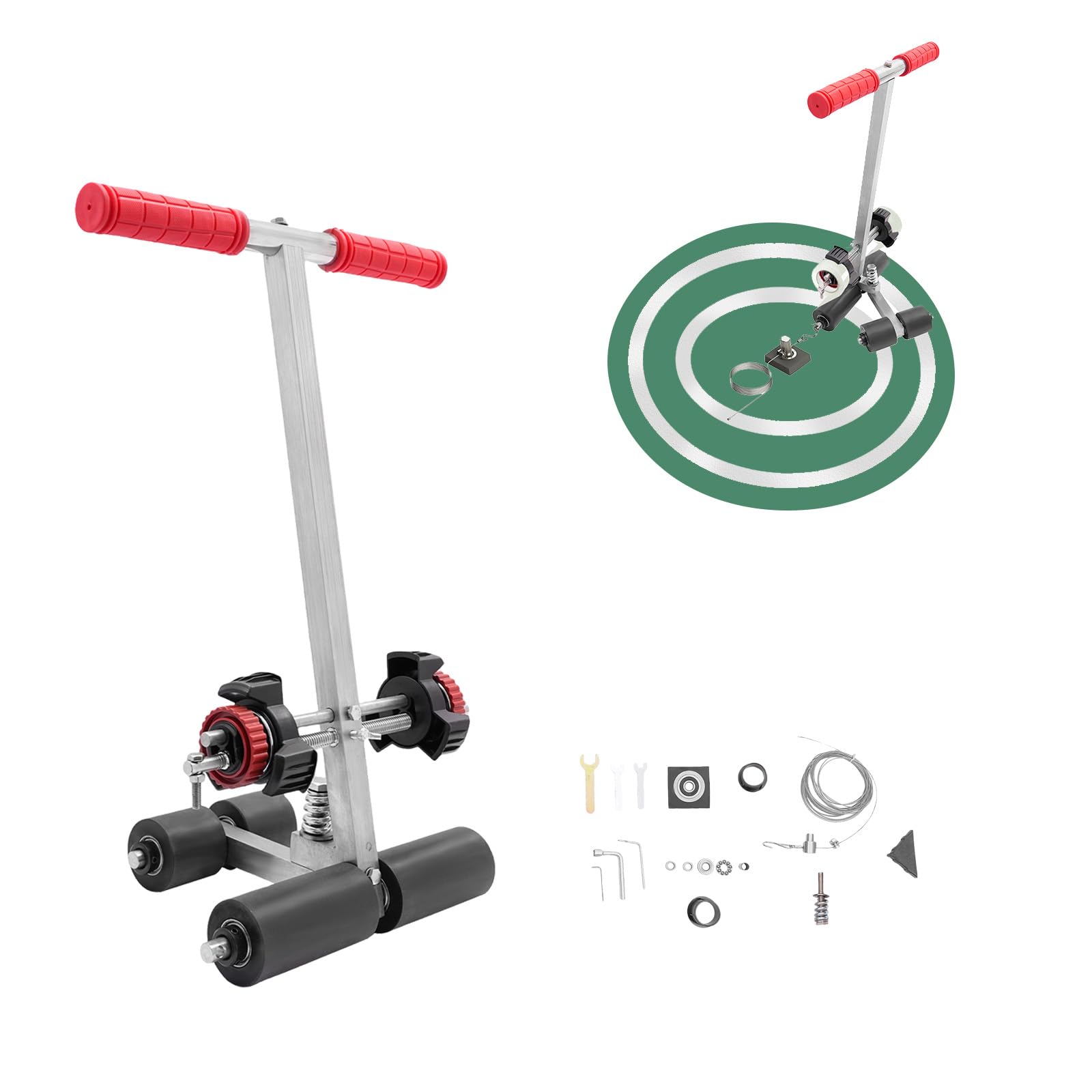 Professional Court Line Tape Machine with Circle Drawing Kit - Floor Marking Applicator for Basketball Courts, Sports Fields & Parking Lots - Perfect for Tile, Asphalt & Concrete Surfaces - Ideal for Gymnasiums, Schools & Recreation Centers