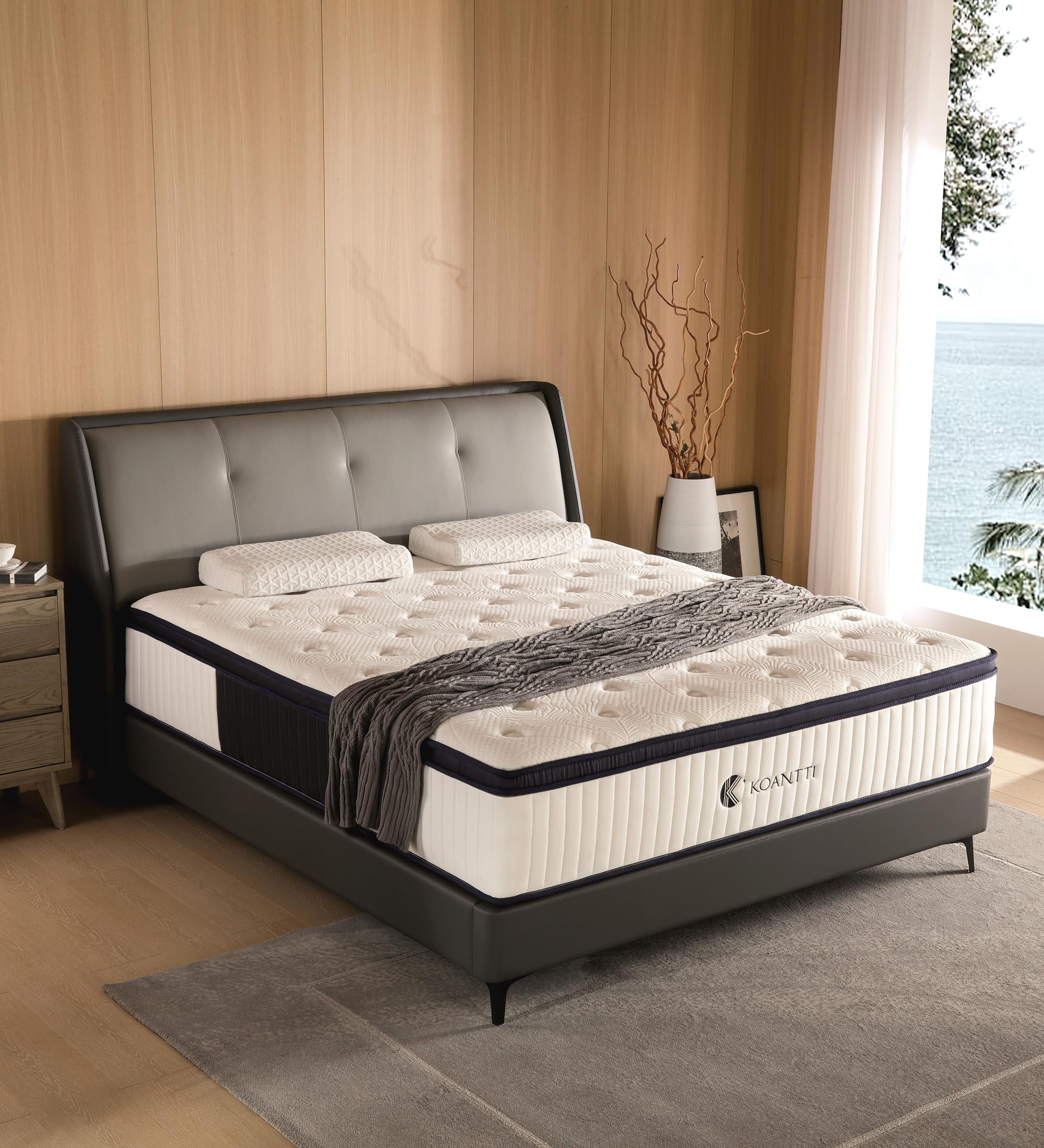 10 Inch Hybrid Full Mattress in a Box - Memory Foam & Pocket Springs for Edge Support & Pressure Relief - Medium Firm White Mattress CertiPUR-US Certified - Perfect for Guest Rooms, Dorms & Apartments
