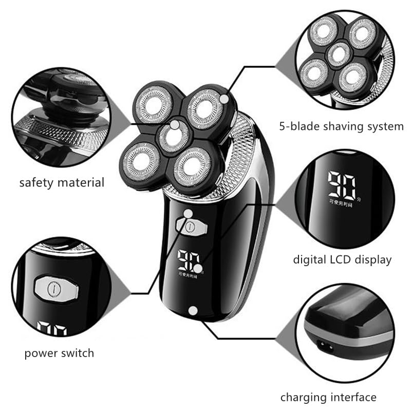 Best Waterproof Electric Head Shaver for Bald Men - Rechargeable Cordless Shaving Machine & Beard Trimmer | Perfect for Travel, Gym & Daily Grooming