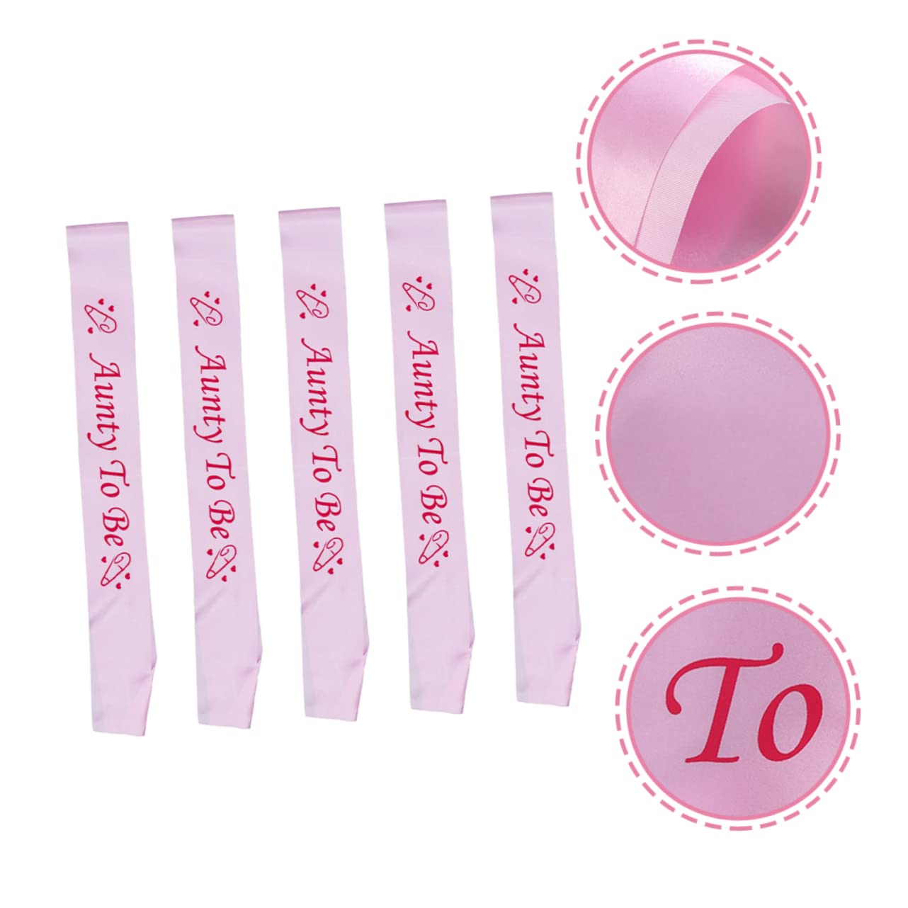 5pcs Baby Party Sashes - Fashionable Baby Shower Decorations & Birthday Belts for Boys Girls - Perfect for 1st Birthday, Christening, Baptism & Special Occasions