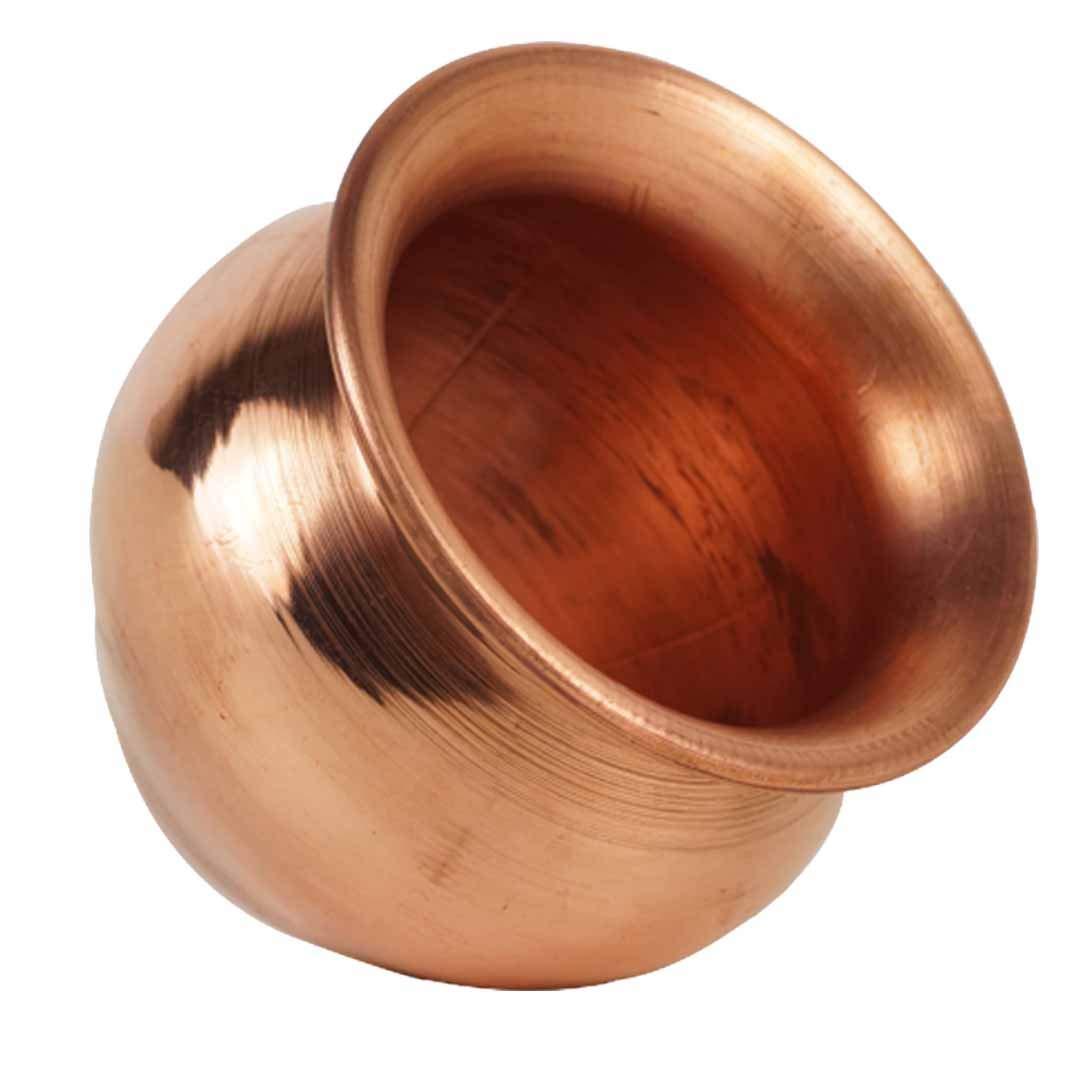 Handmade Indian Copper Kalash Lota for Hindu Puja - Small Size Religious Ritual Vessel for Festivals, Weddings & Home Decor