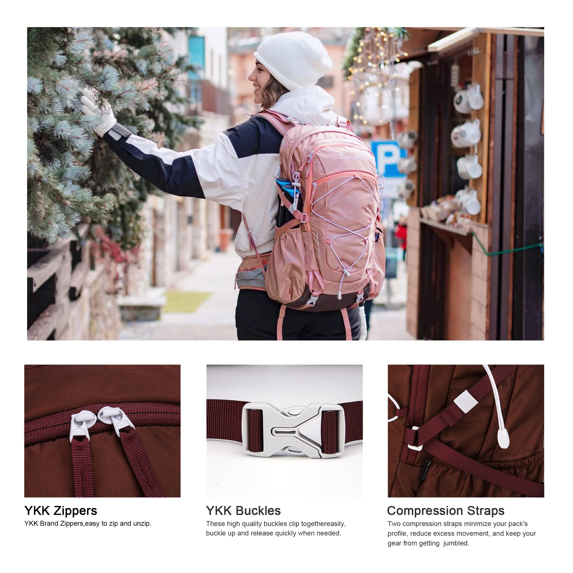 MOUNTAINTOP 40L Women's Hiking Backpack - Waterproof for Camping & Travel