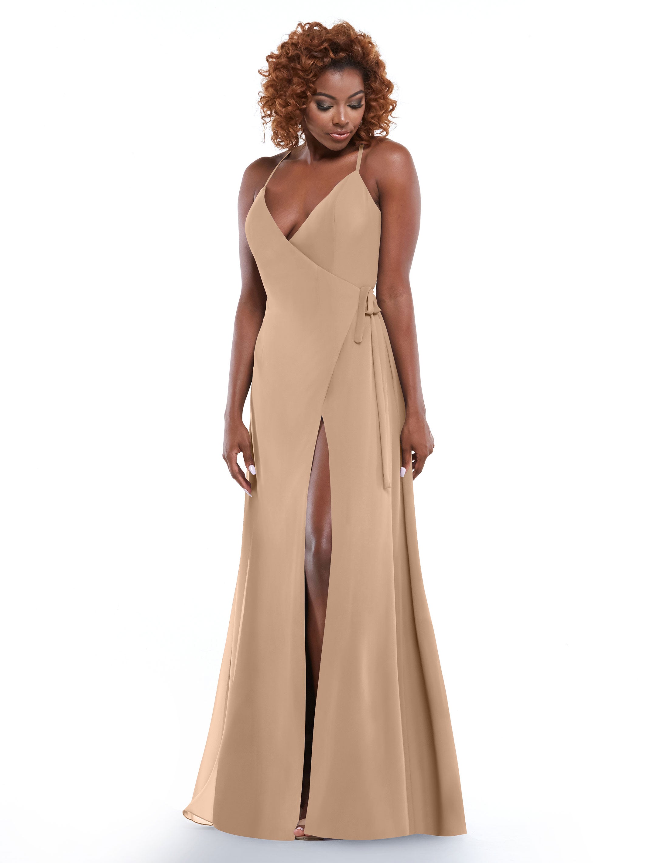 Elegant 80171 Sheath Chiffon Bridesmaid Dress with Adjustable Self-Tie Waist Sash - Perfect for Weddings, Formal Events & Special Occasions