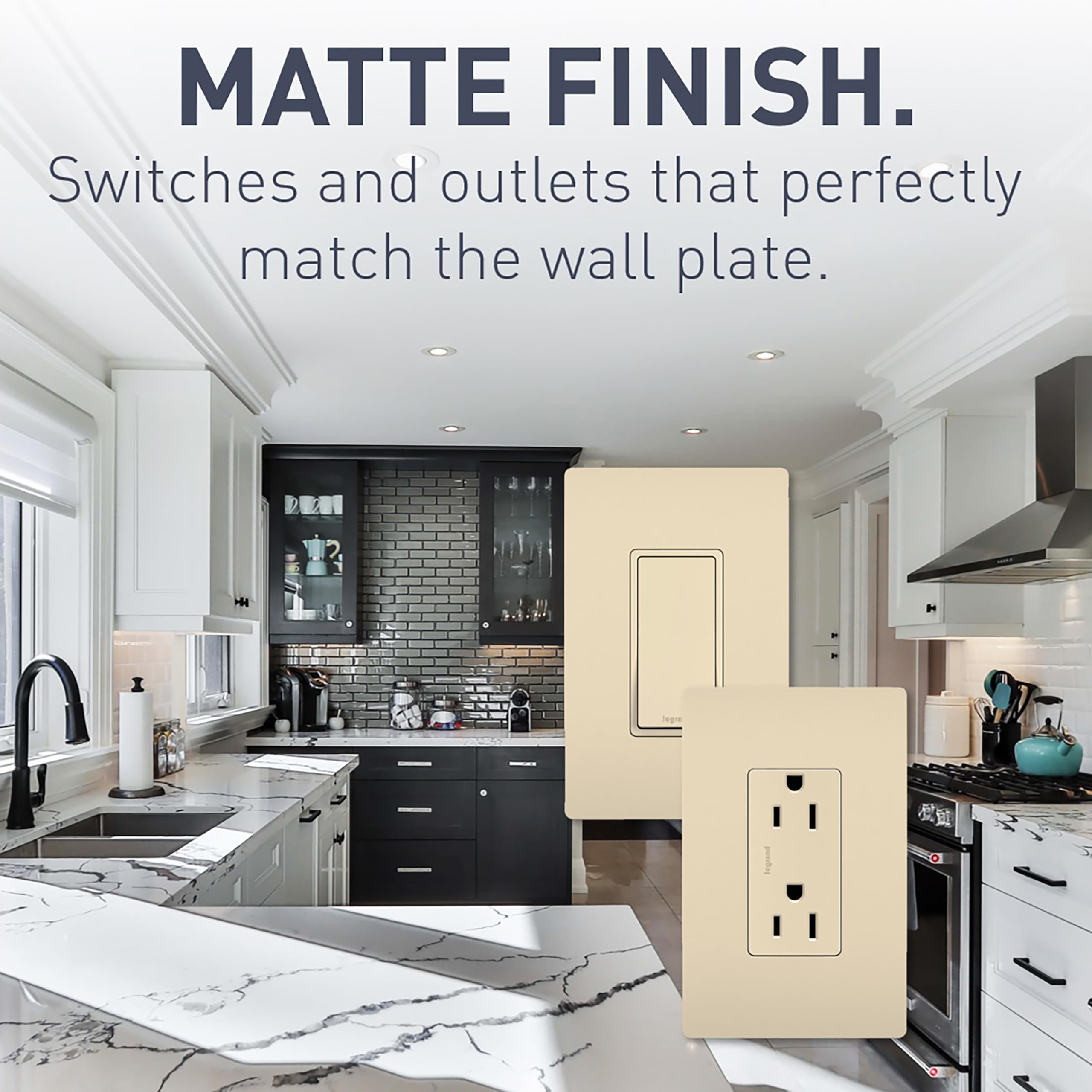 Legrand TM870ISLCC10 15 Amp Rocker Wall Switch with Locator Light, Single Pole Decorator Light Switch in Ivory (1-Pack) - Perfect for Bedrooms, Hallways, and Stairwells