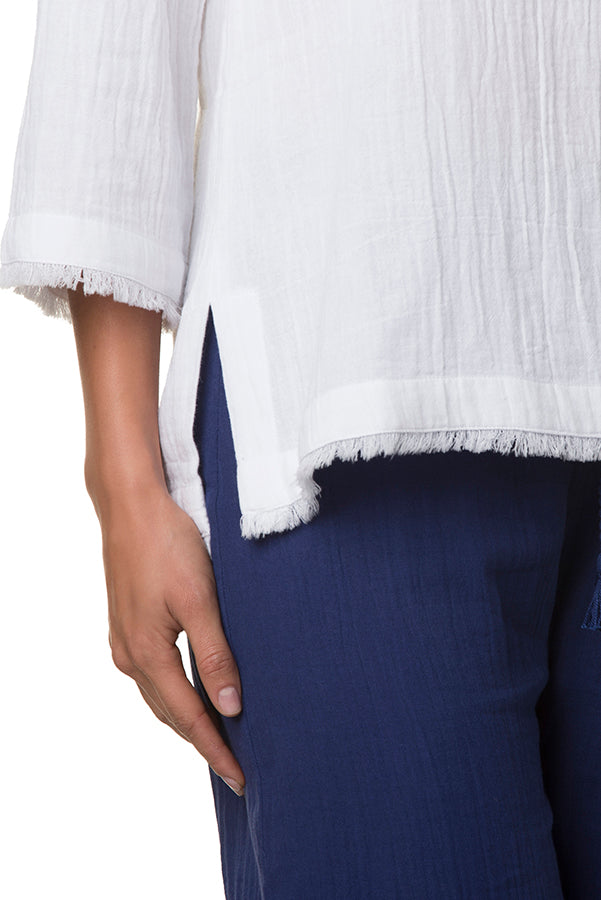 Beachcomber Hip Tunic for Women - Flowy White Summer Tunic Top | Perfect for Beach Vacations, Pool Parties & Casual Outings