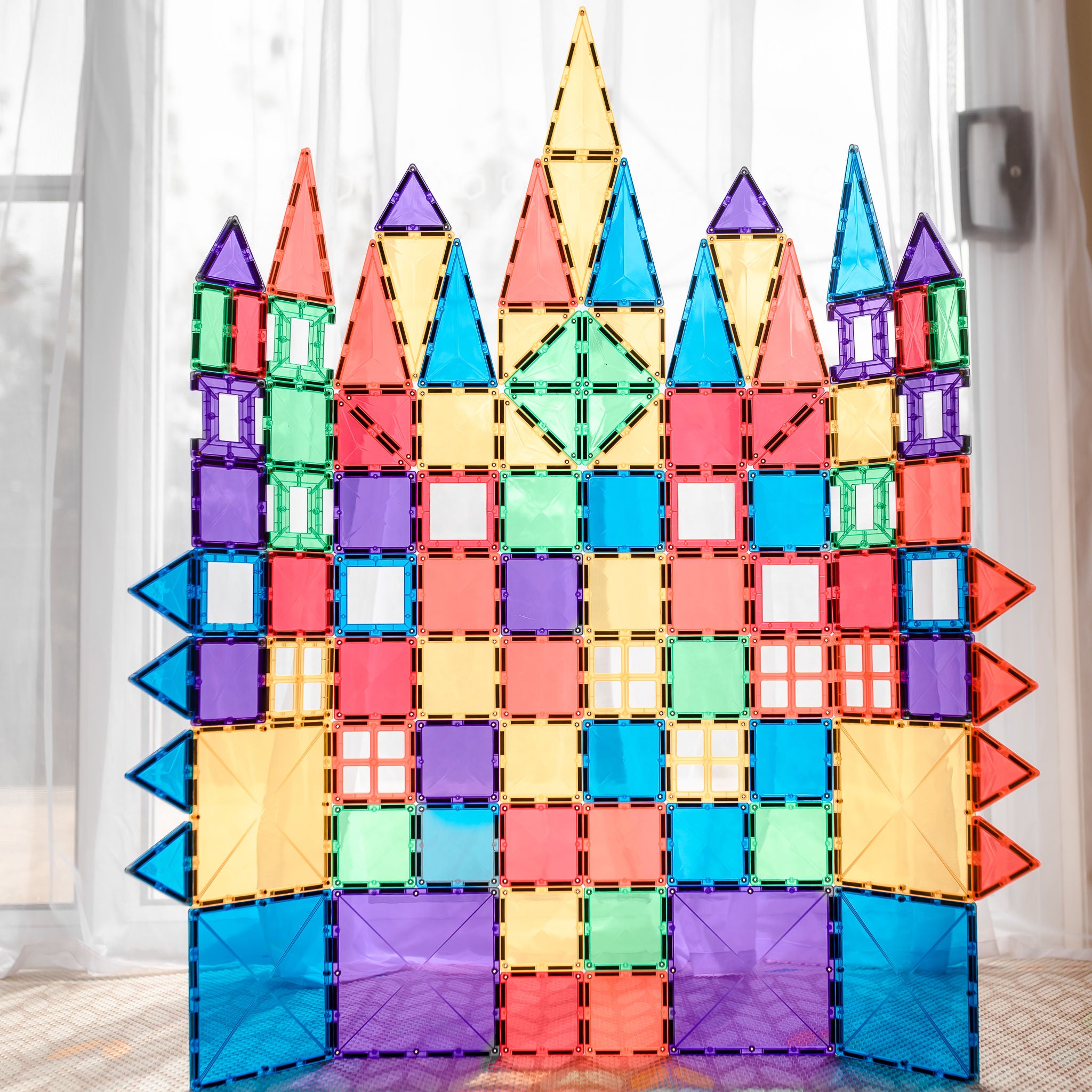 Connetix 102-Piece Magnetic Tiles Building Set - STEM Educational Toys for Kids, Creative Construction Blocks for Indoor Play & Learning Activities