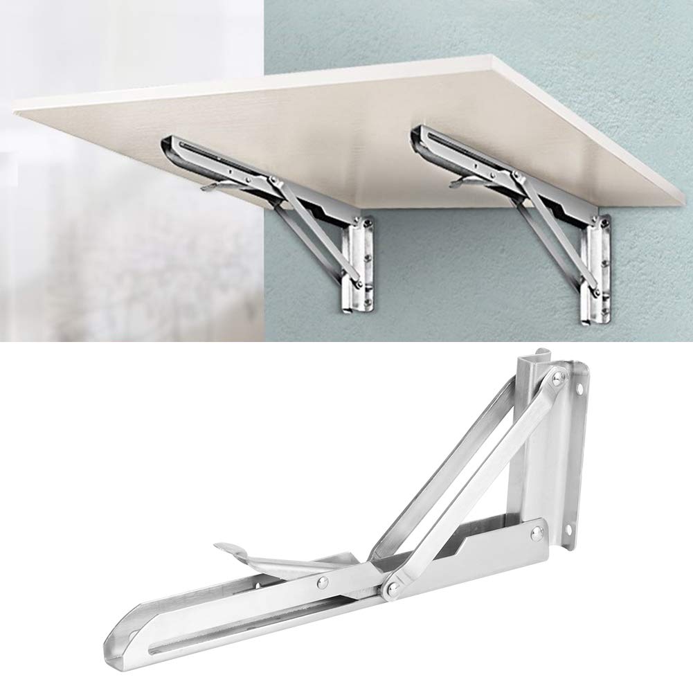 Heavy Duty Storage Rack Bracket - Adjustable Shelf Support Bracket for Garage, Kitchen, Closet Organization - Durable Folding Brackets - Perfect for Home Storage & Space Saving Solutions (Set of 4) - Easy to Clean Metal Brackets for Shelving Units
