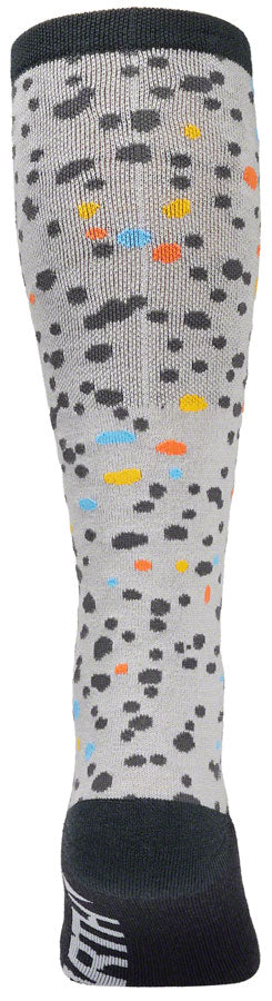 45NRTH Speck Heavyweight Knee High Wool Socks for Men & Women - Gray/Dark Blue, Large - Warm Winter Hiking & Outdoor Activities Socks
