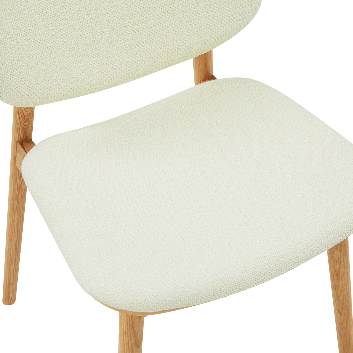 Lando Fabric Dining Chair - Solid Oak Wood Frame, Comfortable Upholstered Seat - Perfect for Kitchen, Dining Room, and Home Office Use
