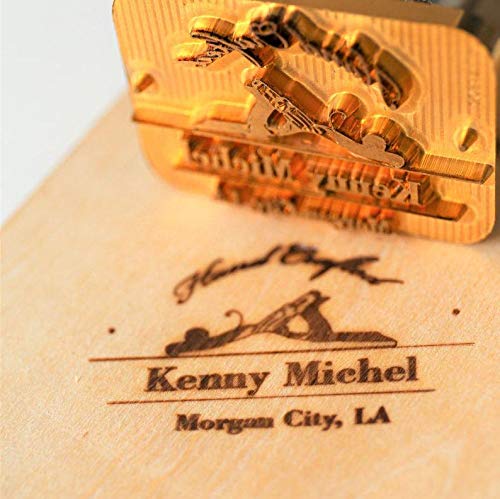 Custom Logo Wood Branding Iron - Personalized Leather & BBQ Branding Stamp with Handle (1x1) - Perfect for DIY Woodworking, Leather Crafting & Meat Branding