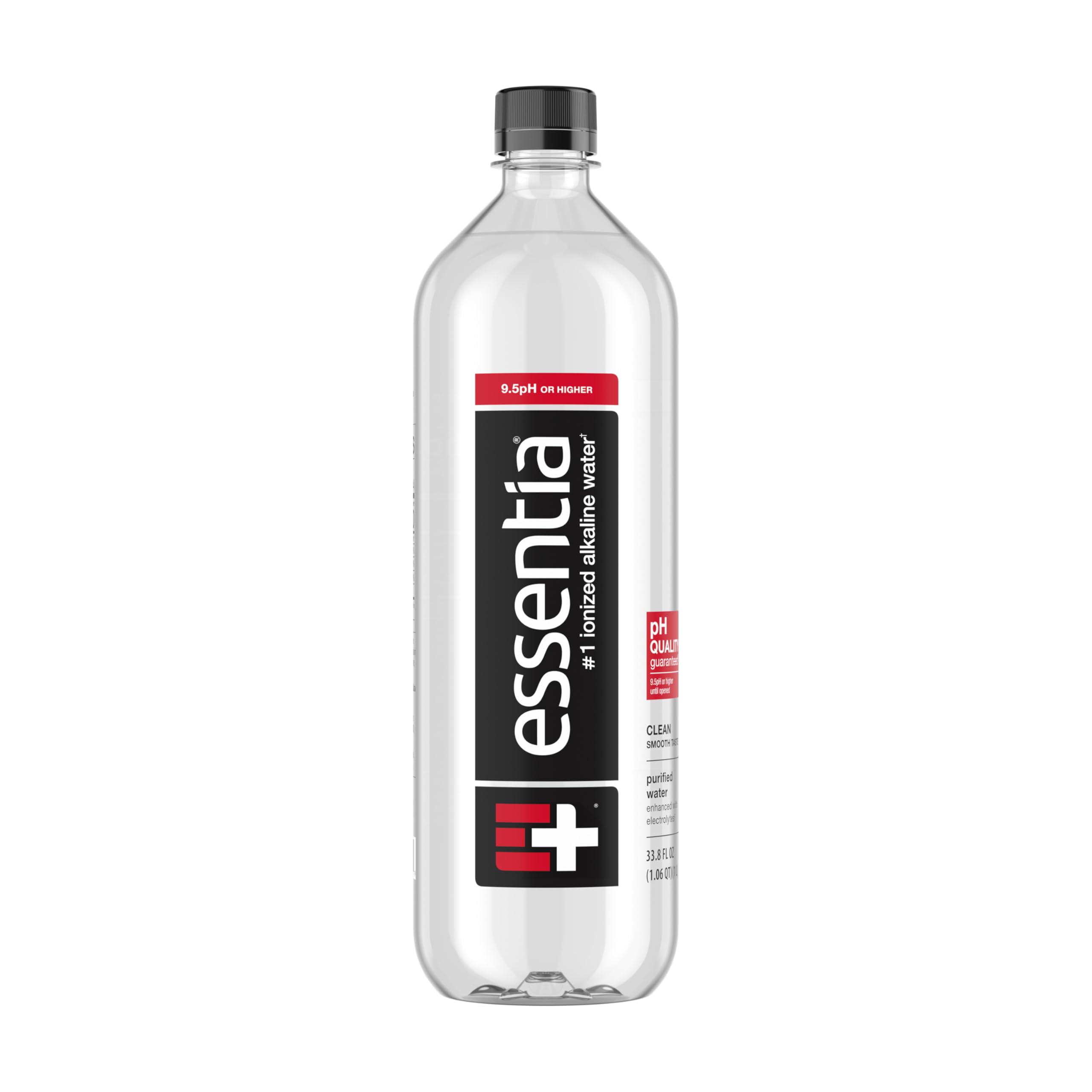 Essentia Alkaline Water 1 Liter Bottle - 99.9% Pure, Electrolyte Infused, pH 9.5+ for Smooth Taste | Hydration for Fitness, Yoga & Daily Wellness | Ionized Alkaline Water for Active Lifestyle