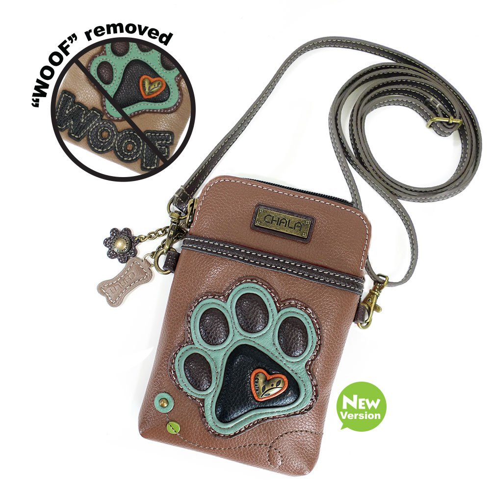 Paw Print Chala Convertible Crossbody Handbag for Dog Lovers - Perfect for Dog Moms, Phone Strap & Everyday Use