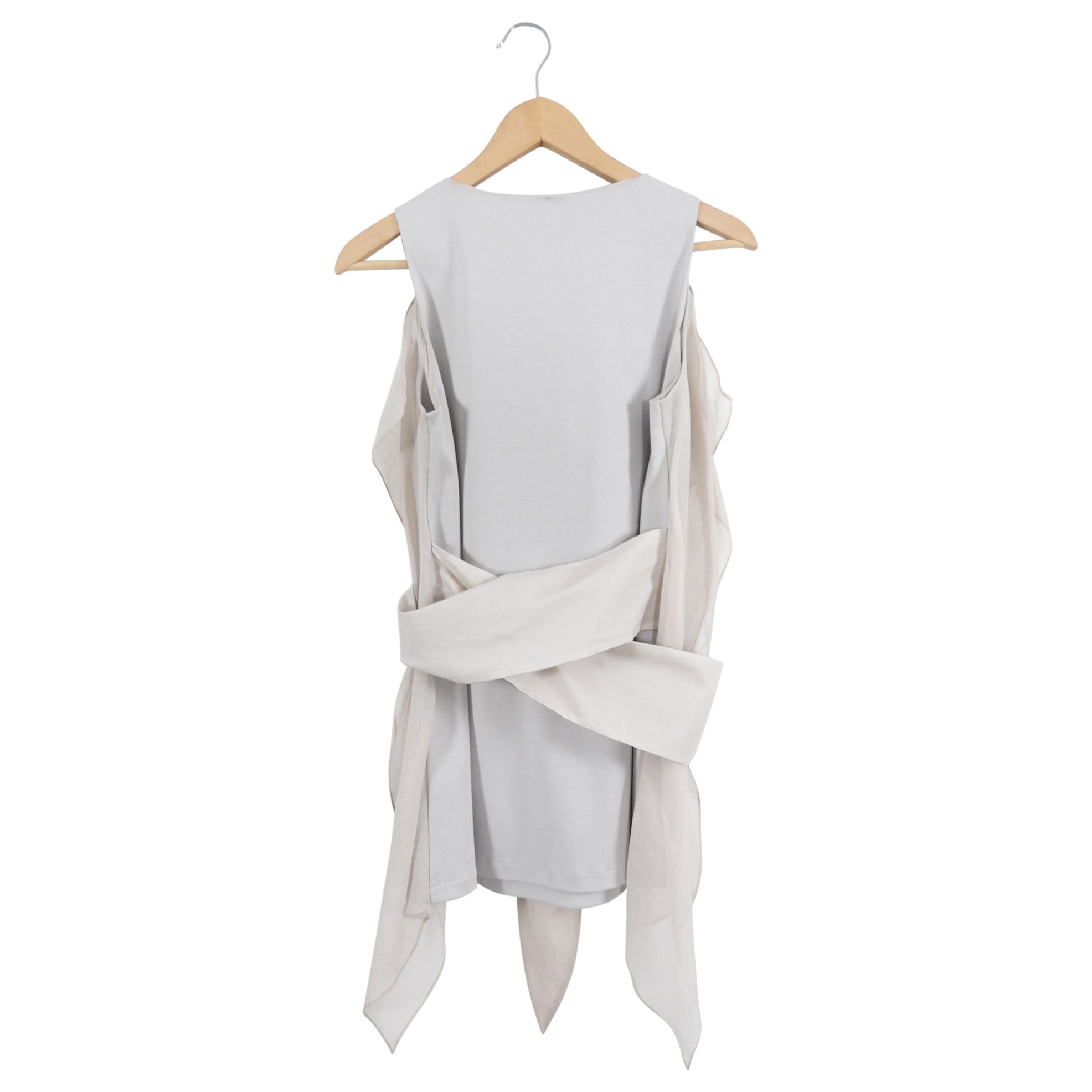 Brunello Cucinelli Women's Light Sand Taupe V-Neck Wrap Tank Top Size L (8/10) - Perfect for Summer Outfits, Beach Vacations & Casual Chic Style