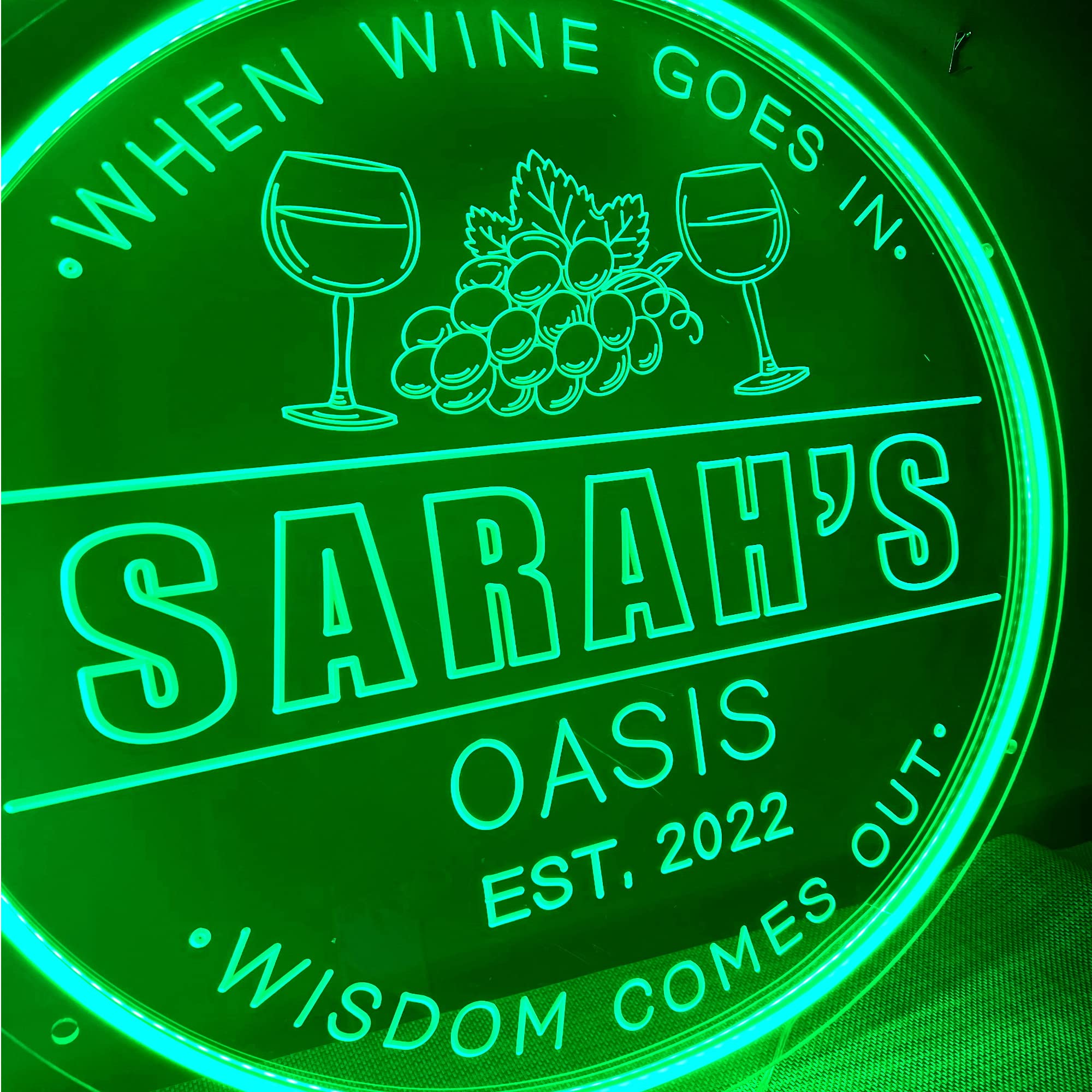 Custom LED Neon Bar Signs - Personalized Man Cave Gift for Basement, Wet Bar & Wall Decor - Home Party Neon Light Signs for Him, Husband, Dad (WINE) - Perfect for Birthday Gifts, Bachelor Parties & Game Room Decor