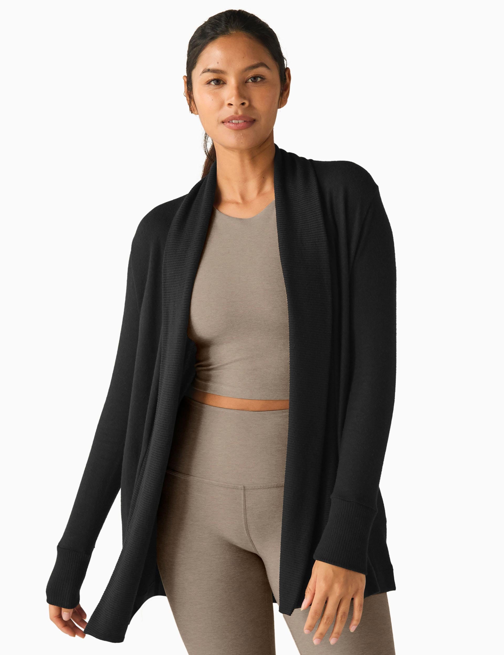 Relax Rib Cardigan for Women - Soft & Cozy Black Knit Sweater | Perfect for Casual Wear, Layering & Fall Fashion