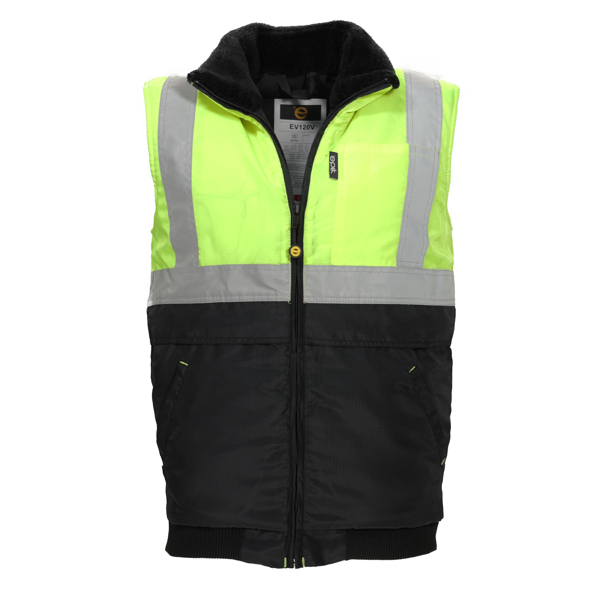 High Visibility Reflex Safety Vest - Bright Yellow for Construction, Cycling & Running - ANSI Certified Reflective Work Vest for Outdoor Activities
