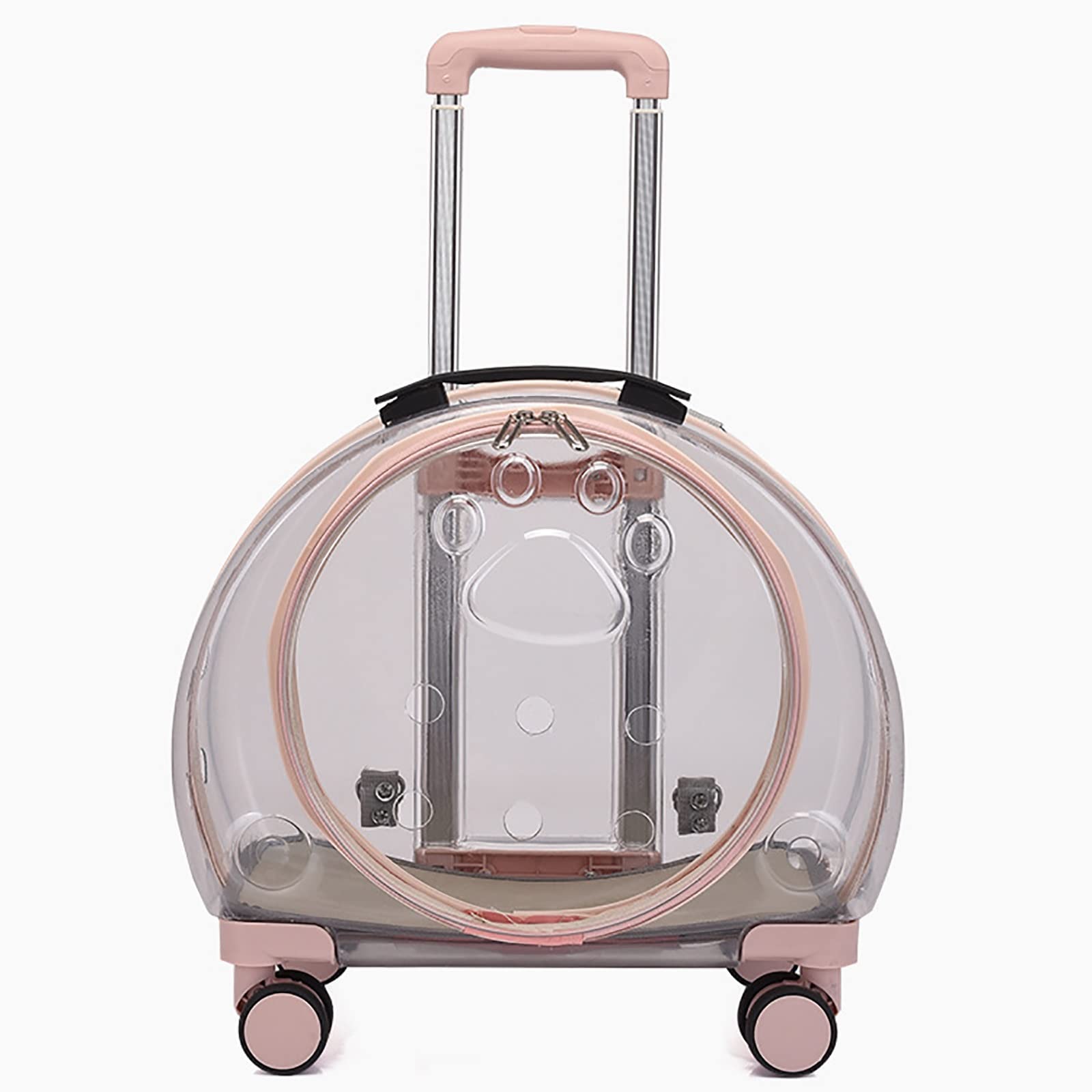 Pink Wheeled Pet Carrier Backpack - Portable for Cats & Dogs Travel