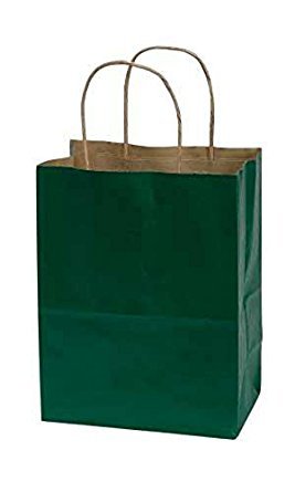 Eco-Friendly Medium Hunter Green Paper Shopping Bags 8