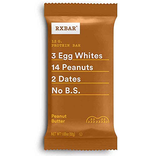 RXBAR Peanut Butter Protein Bars - 12 Pack (1.83oz Each) | High Protein Snack, Gluten Free, No Artificial Ingredients | Perfect for Gym, Hiking & Healthy On-the-Go Nutrition