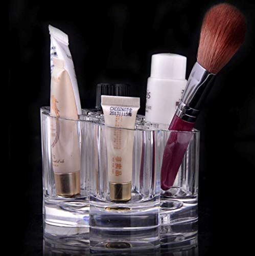 Acrylic Lipstick & Makeup Organizer - 7-Slot Brush Holder for Nail Polish, Essential Oils, Eyeshadow & Pens | Perfect for Vanity, Bathroom & Travel Makeup Storage