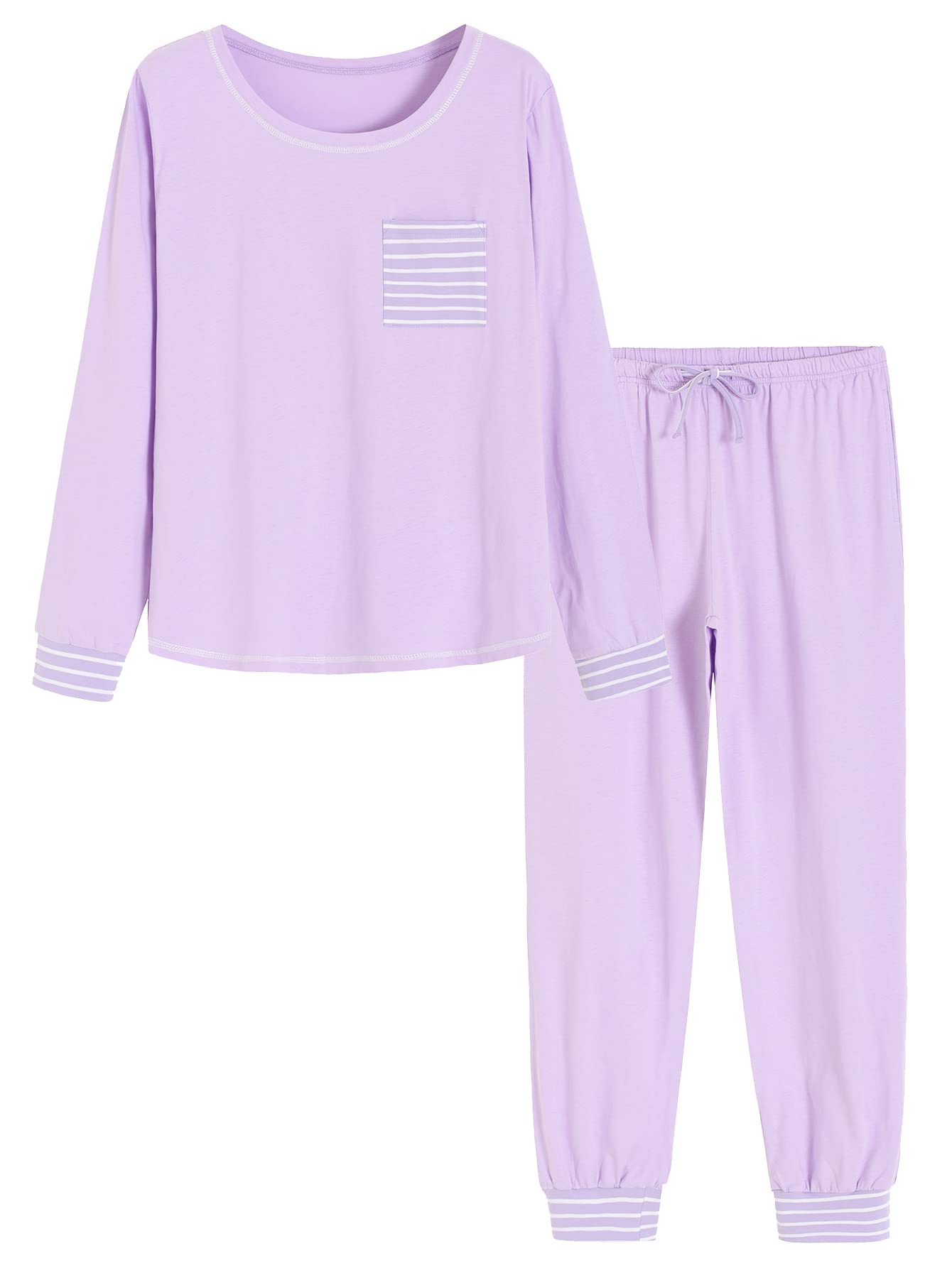 Women's Soft Cotton Pajama Set - Long Sleeve Sleepwear for Comfort & Warmth - Perfect for Cozy Nights, Lounging & Gift Giving