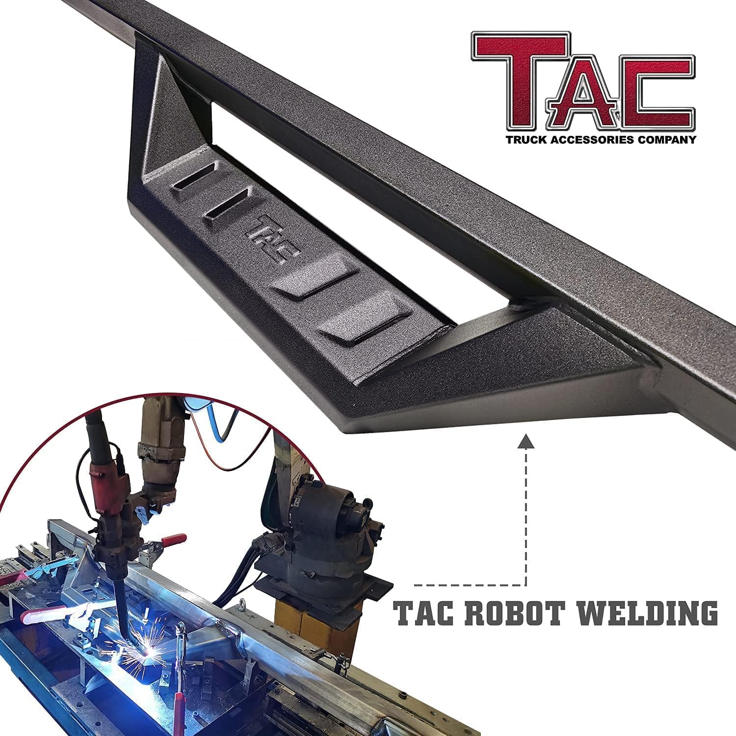 TAC Sidewinder Running Boards for Jeep Wrangler JL 4 Door - Black Off-Road Steps for 2018-2025 Models | Perfect for Off-Roading & Daily Use