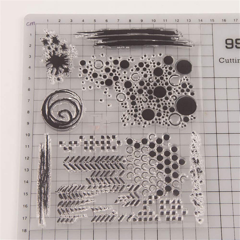 Honeycomb Spot Clear Rubber Stamps for Card Making, Journaling & Scrapbooking - Ink Marks Circle Dots Stamps for DIY Paper Crafts, Albums & Decoration (A1336) - Perfect for Bullet Journals, Greeting Cards & Handmade Decor