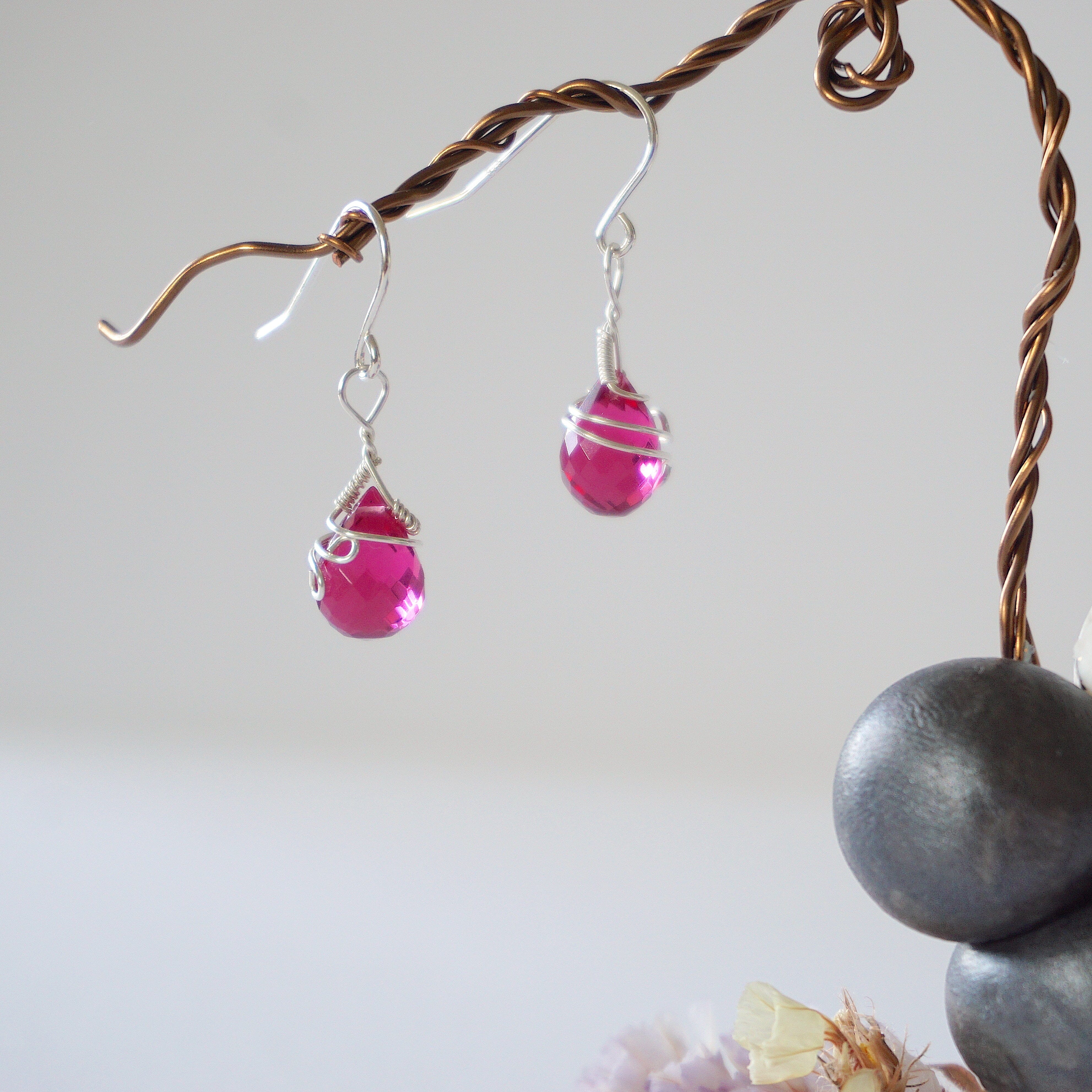 Pink Tourmaline Teardrop Earrings for Women - 925 Sterling Silver Dangle Earrings - Elegant Jewelry Gift for Birthday, Anniversary & Special Occasions