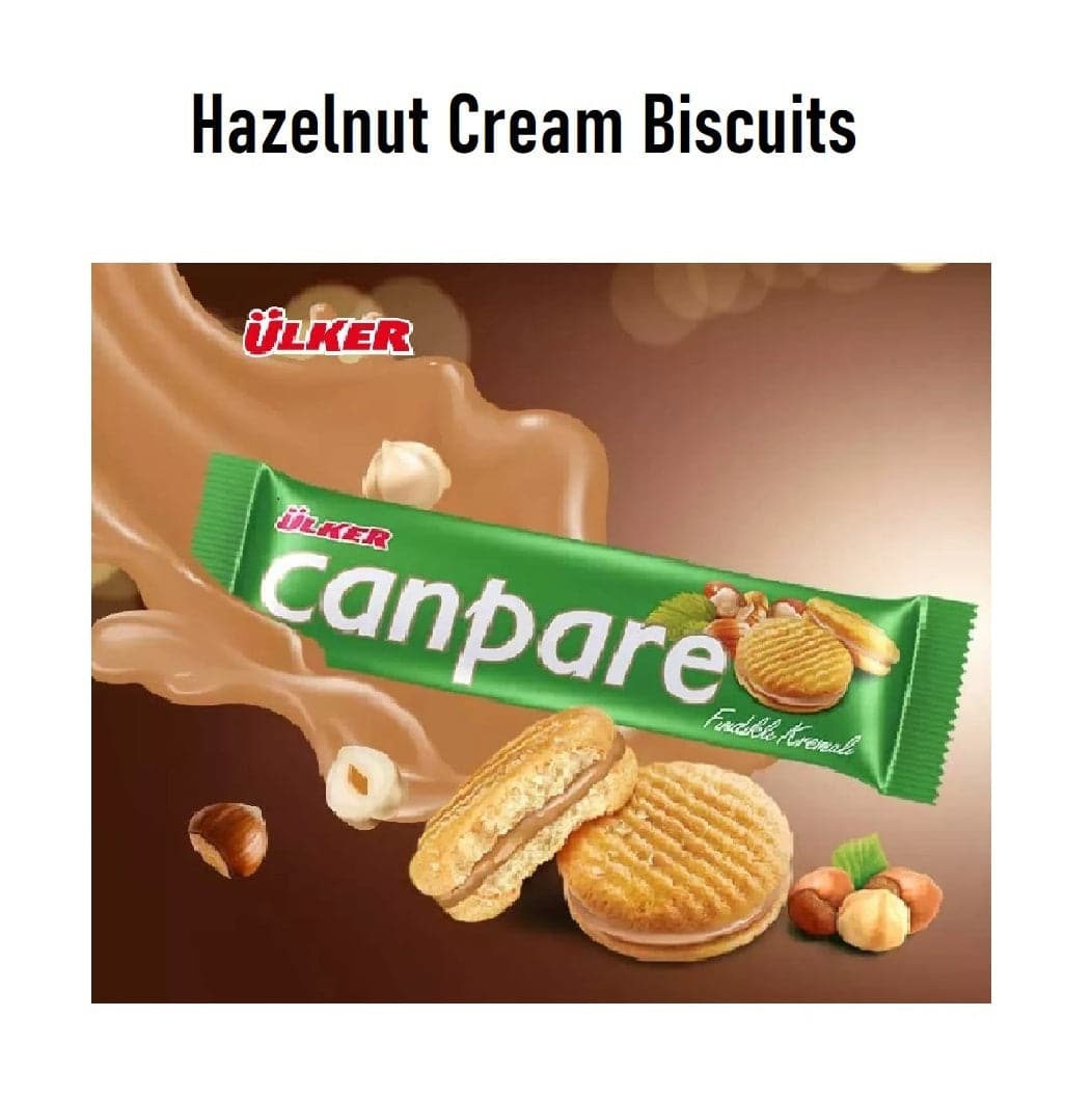 Canpare Hazelnut Cream Biscuits - 81g Pack | Delicious Chocolate Filled Cookies for Snacking, Gifts & Tea Time