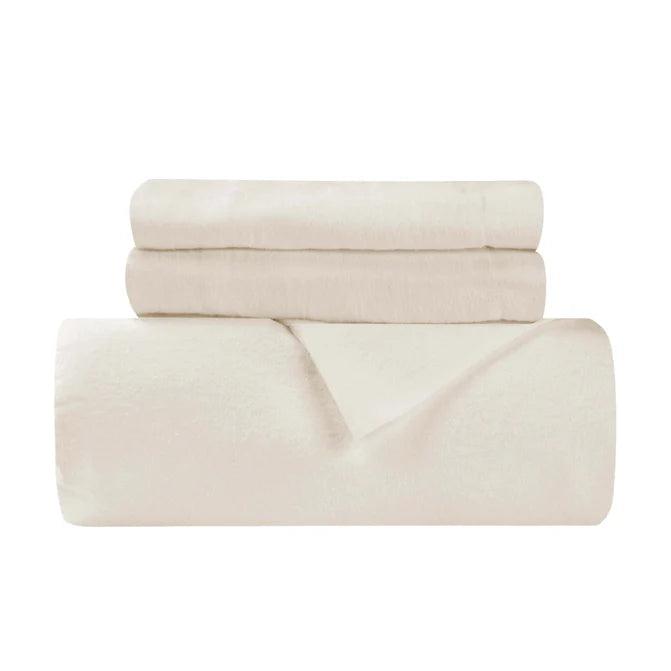 Soft Cotton Flannel Solid Duvet Cover Set with Button Closure - Cozy Bedding for Winter Nights, Guest Rooms & Cabin Retreats