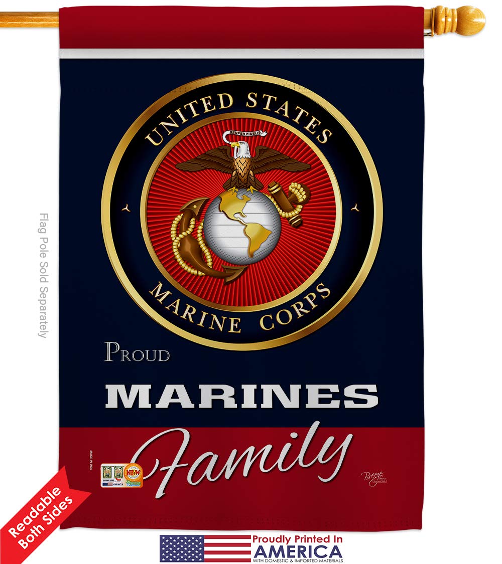 USMC Semper Fi Double-Sided Garden Flag Kit - 28x40 Inch Military House Banner for Marine Corps Veterans & Armed Forces Families - Made in USA - Perfect for Yard Decoration, Patriotic Displays & Military Appreciation Gifts