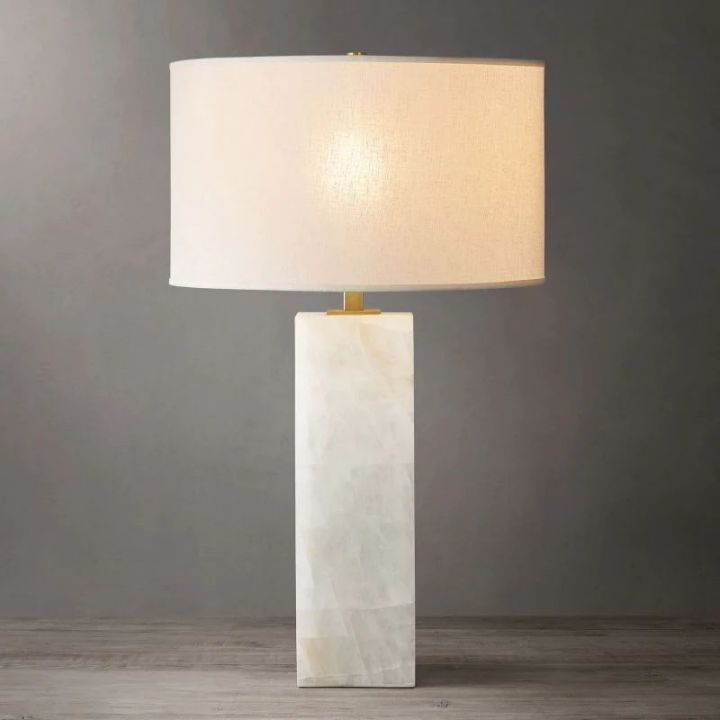 Alabaster Riven Table Lamp - Modern Decorative Lighting for Bedroom, Living Room & Office - Elegant Home Decor Accent Light